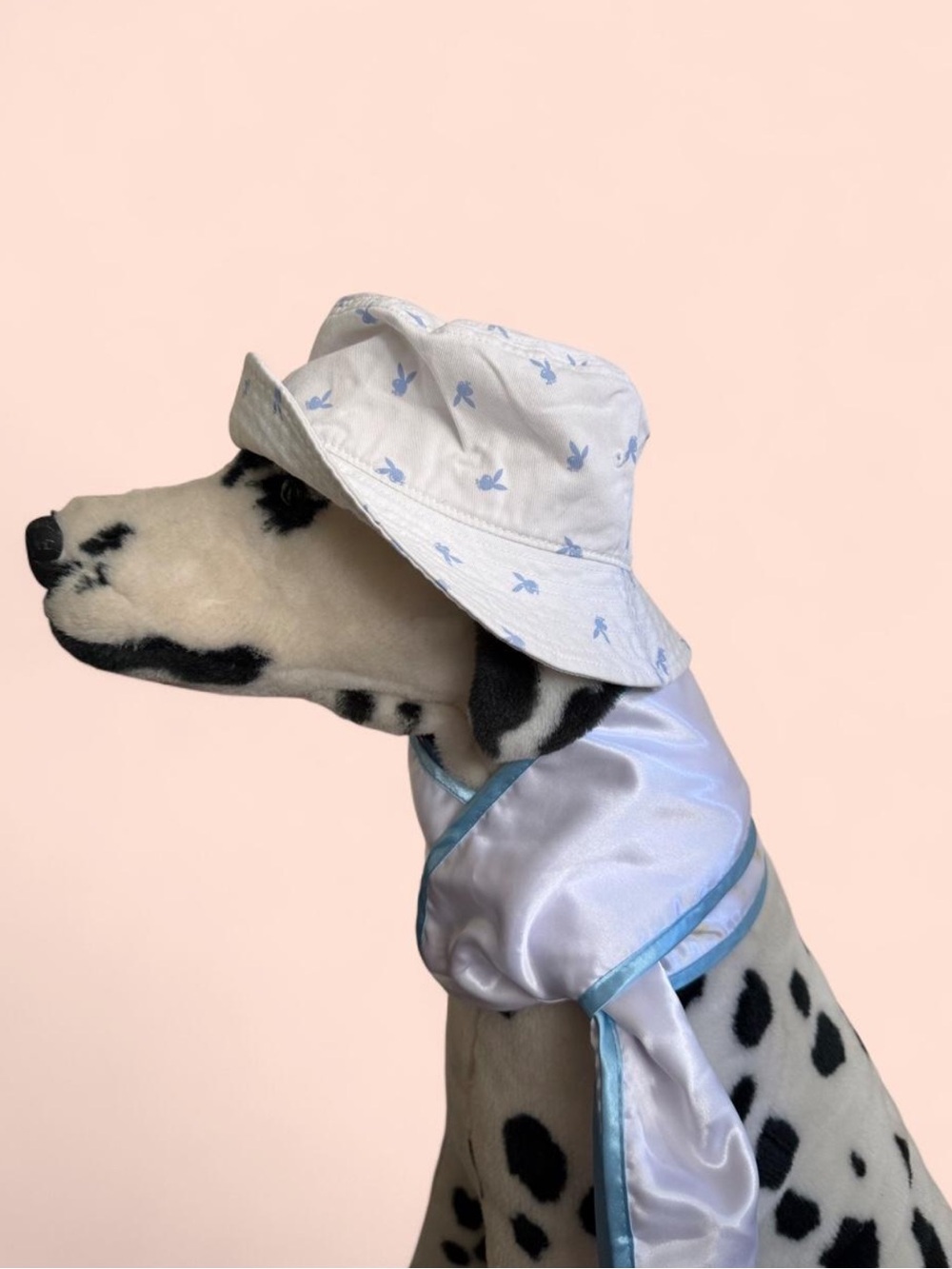Y2K Playboy Cotton Cotton Hat in White and Baby Blue